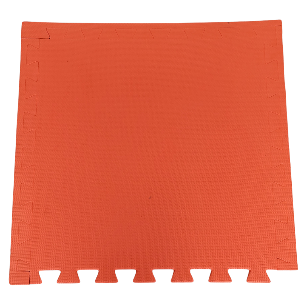 Tatame E.V.A 100×100 · 40mm · Preto/Laranja
